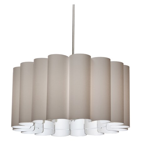 Dainolite 4Lt Sandra Pendant Sglow Latte Polished Chrome SAN244-PC-838